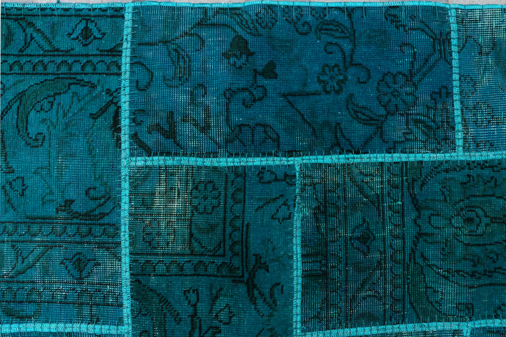 Darkcyan Patchwork 5' 7 x 7' 5 - No. 37477 - ALRUG Rug Store