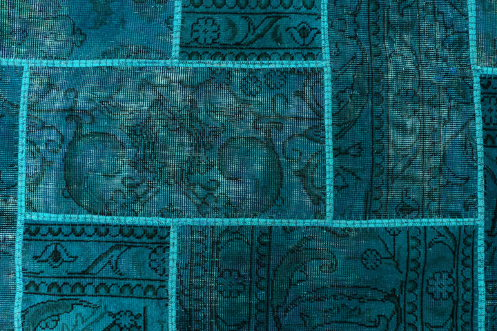 Darkcyan Patchwork 5' 7 x 7' 5 - No. 37477 - ALRUG Rug Store