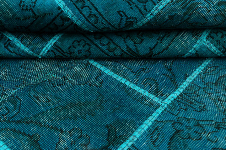 Darkcyan Patchwork 5' 7 x 7' 5 - No. 37477 - ALRUG Rug Store