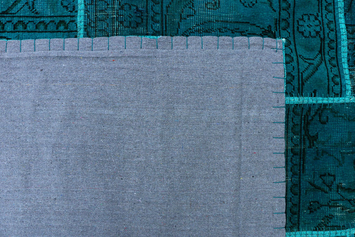 Darkcyan Patchwork 5' 7 x 7' 5 - No. 37477 - ALRUG Rug Store