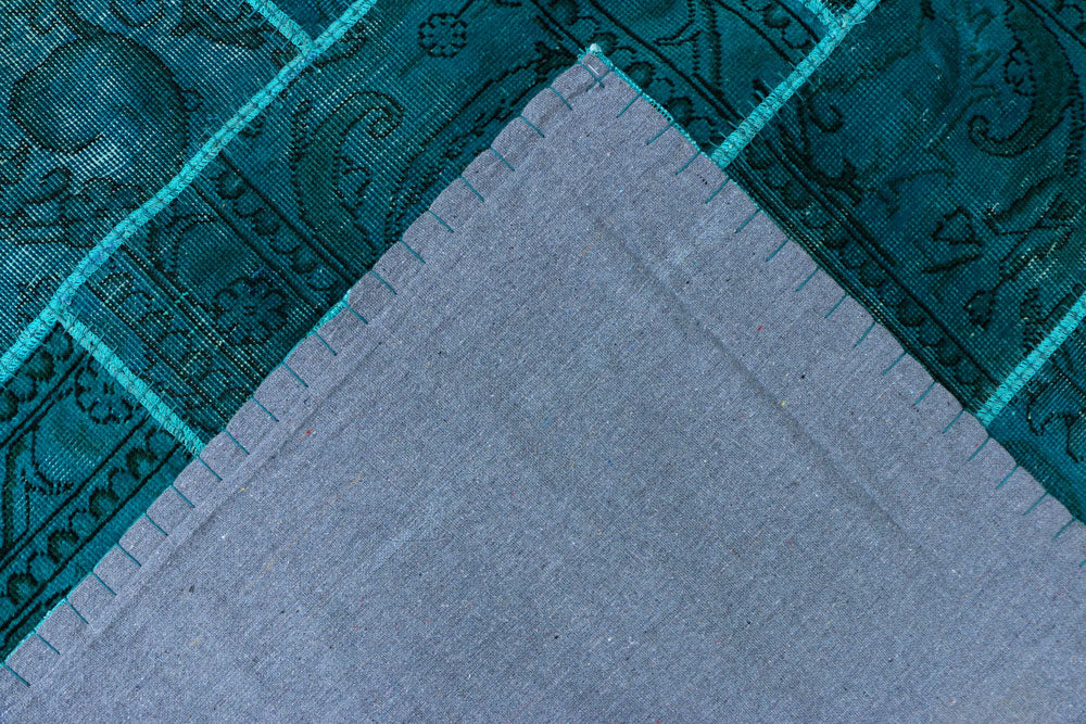 Darkcyan Patchwork 5' 7 x 7' 5 - No. 37477 - ALRUG Rug Store