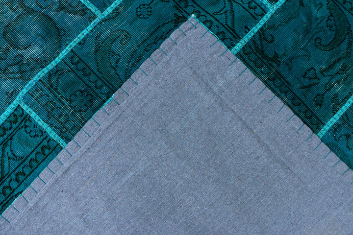 Darkcyan Patchwork 5' 7 x 7' 5 - No. 37477 - ALRUG Rug Store