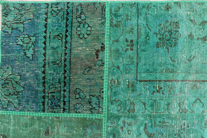 Medium Sea Green Patchwork 8' 6 x 11' 5 - No. 37483 - ALRUG Rug Store