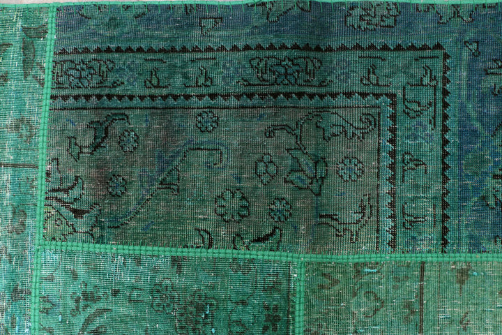 Medium Sea Green Patchwork 8' 6 x 11' 5 - No. 37483 - ALRUG Rug Store