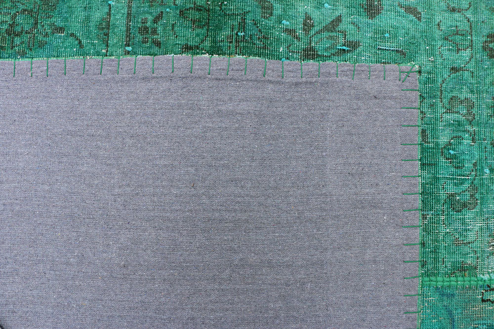 Medium Sea Green Patchwork 8' 6 x 11' 5 - No. 37483 - ALRUG Rug Store