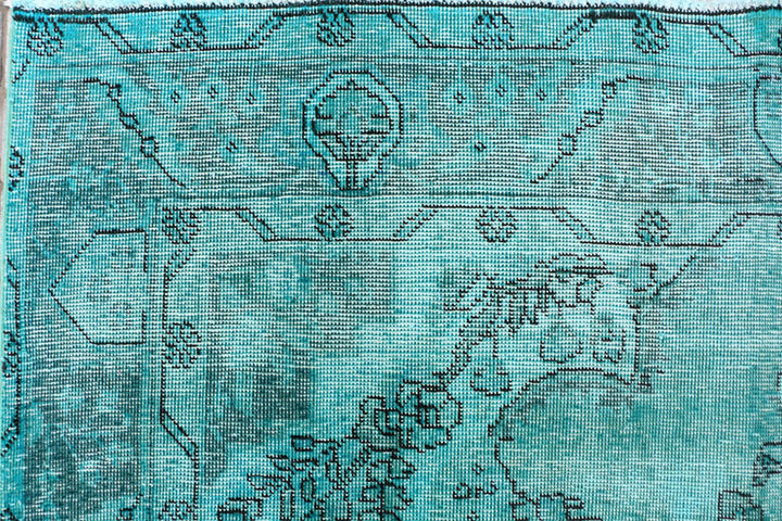 Light Sea Green Overdyed 6'  2" x 9'  2" - No. QA84321