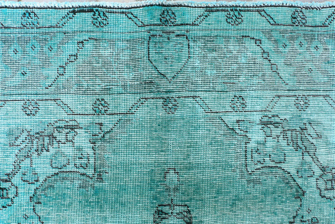Light Sea Green Overdyed 6'  2" x 9'  2" - No. QA84321
