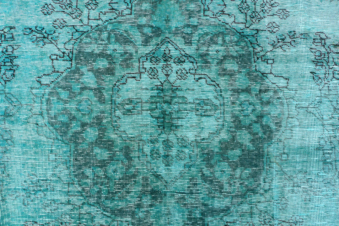 Light Sea Green Overdyed 6'  2" x 9'  2" - No. QA84321