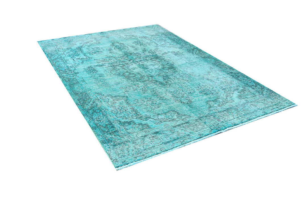 Light Sea Green Overdyed 6'  2" x 9'  2" - No. QA84321