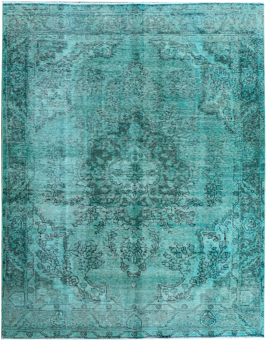 Light Sea Green Overdyed 6' 2 x 9' 2 - No. 37507 - ALRUG Rug Store