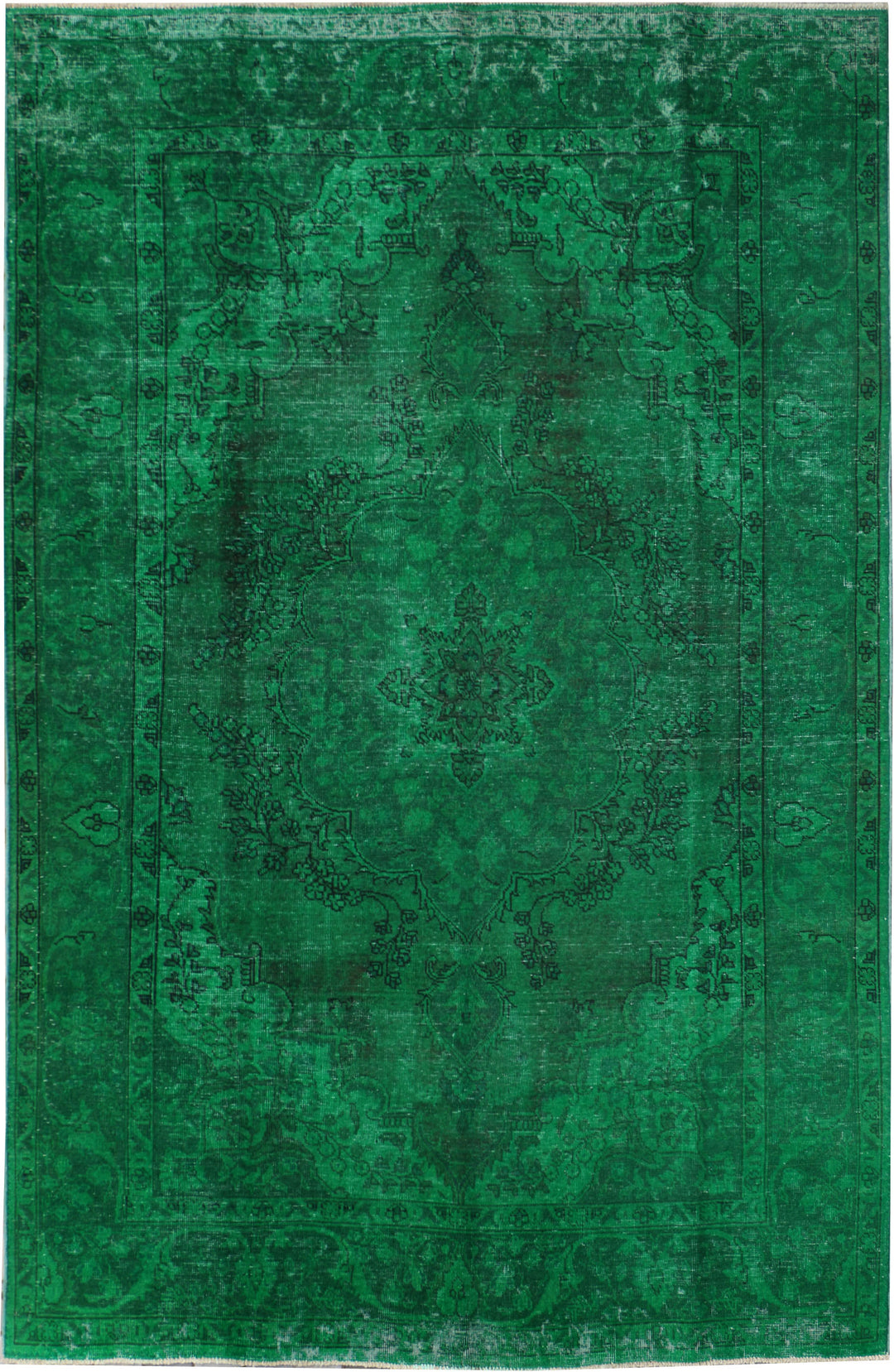 Forestgreen Overdyed 6' 4 x 9' 10 - No. 37509 - ALRUG Rug Store