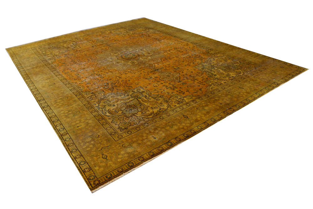 Dark Goldenrod Overdyed 9' 10 x 12' 10 - No. 37568 - ALRUG Rug Store