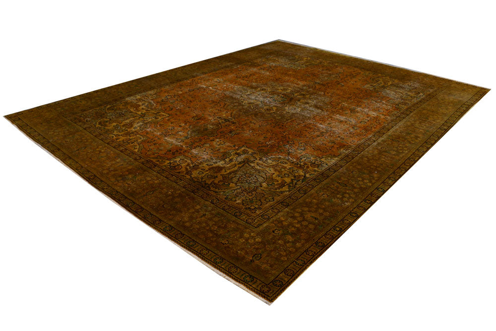Dark Goldenrod Overdyed 9' 10 x 12' 10 - No. 37568 - ALRUG Rug Store
