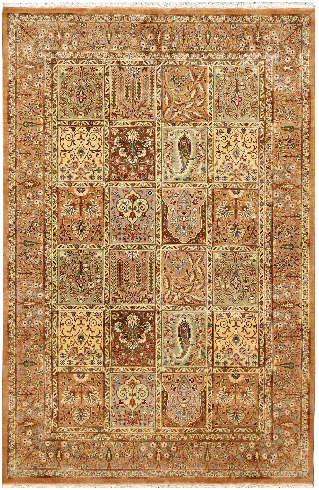 Pakistani Bakhtiar Rug 4'1" x 6'1" Hand-Knotted