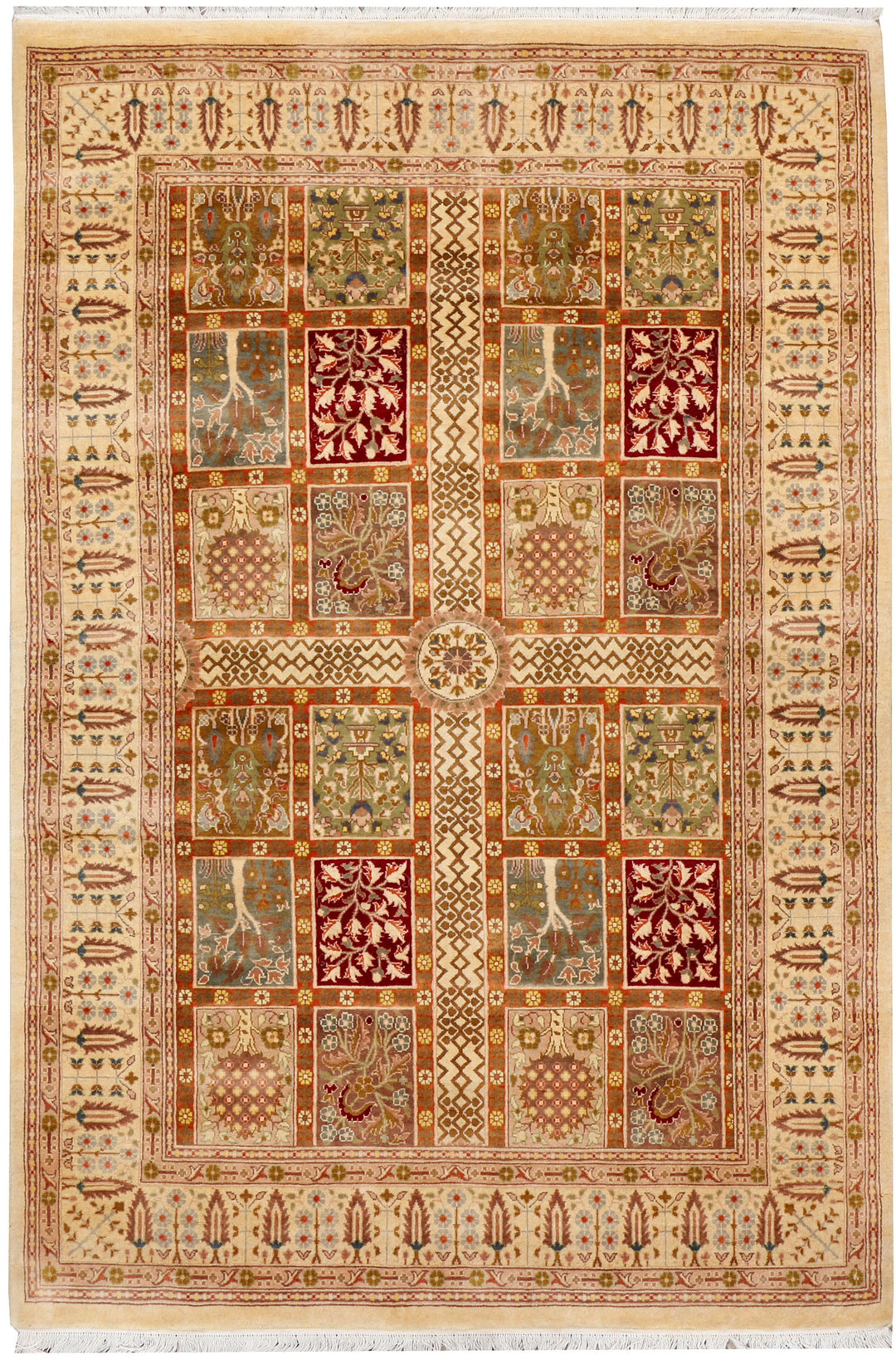 Pakistani Bakhtiar Rug 4' 2 x 6' 3 Hand-Knotted