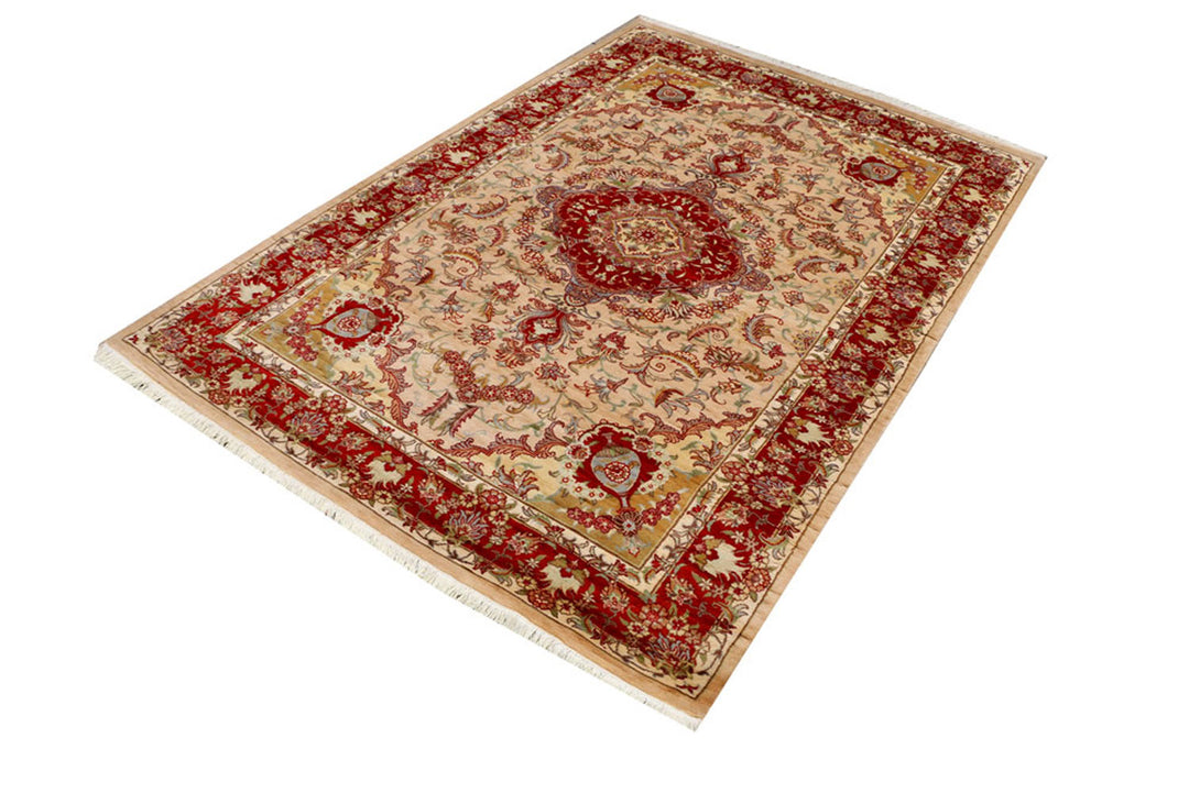 Tan Kirman 4'  7" x 6'  9" - No. QA95856