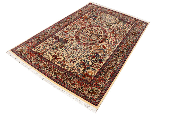 Navajo White Hunting 4' 6 x 6' 11 - No. 37692 - ALRUG Rug Store