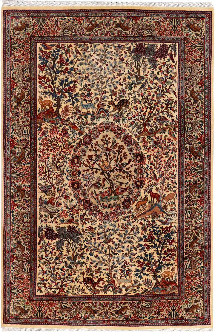 Navajo White Hunting 4'  6" x 6'  11" - No. QA42489