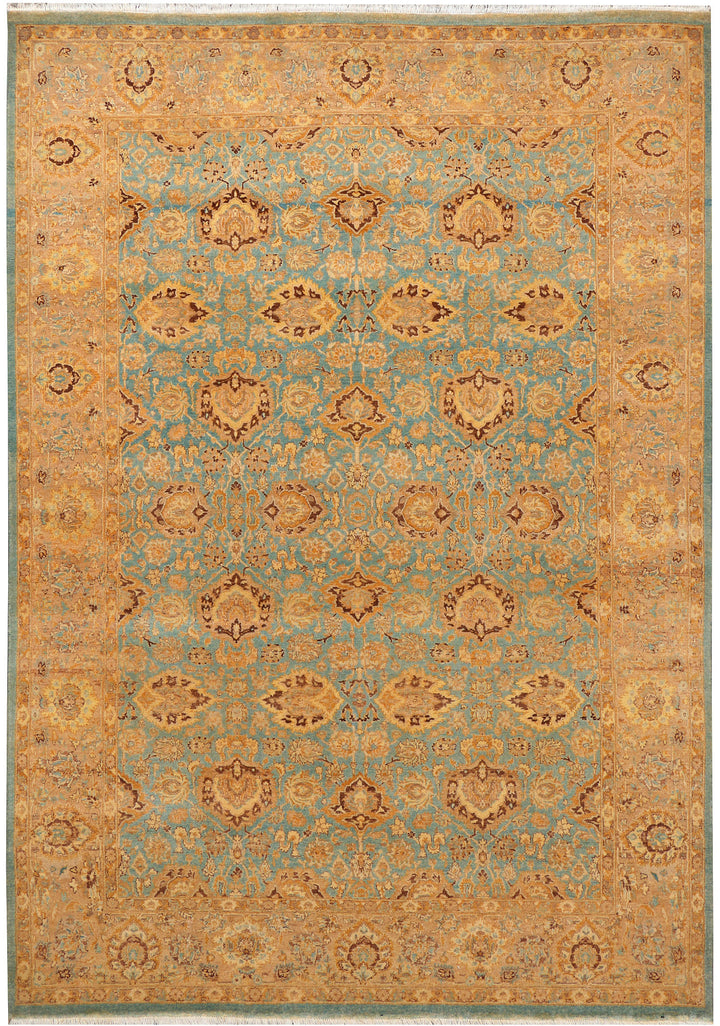 Dark Sea Green Oushak 6'  1" x 8'  8" - No. QA19209