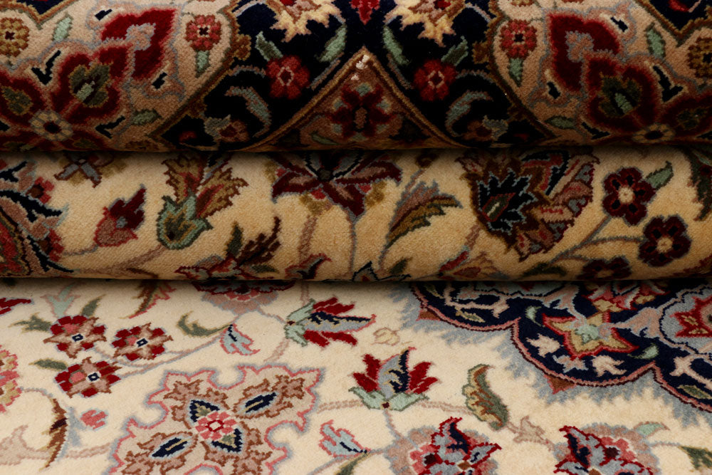 Cornsilk Kashan 6' 1 x 8' 11 - No. 37706 - ALRUG Rug Store