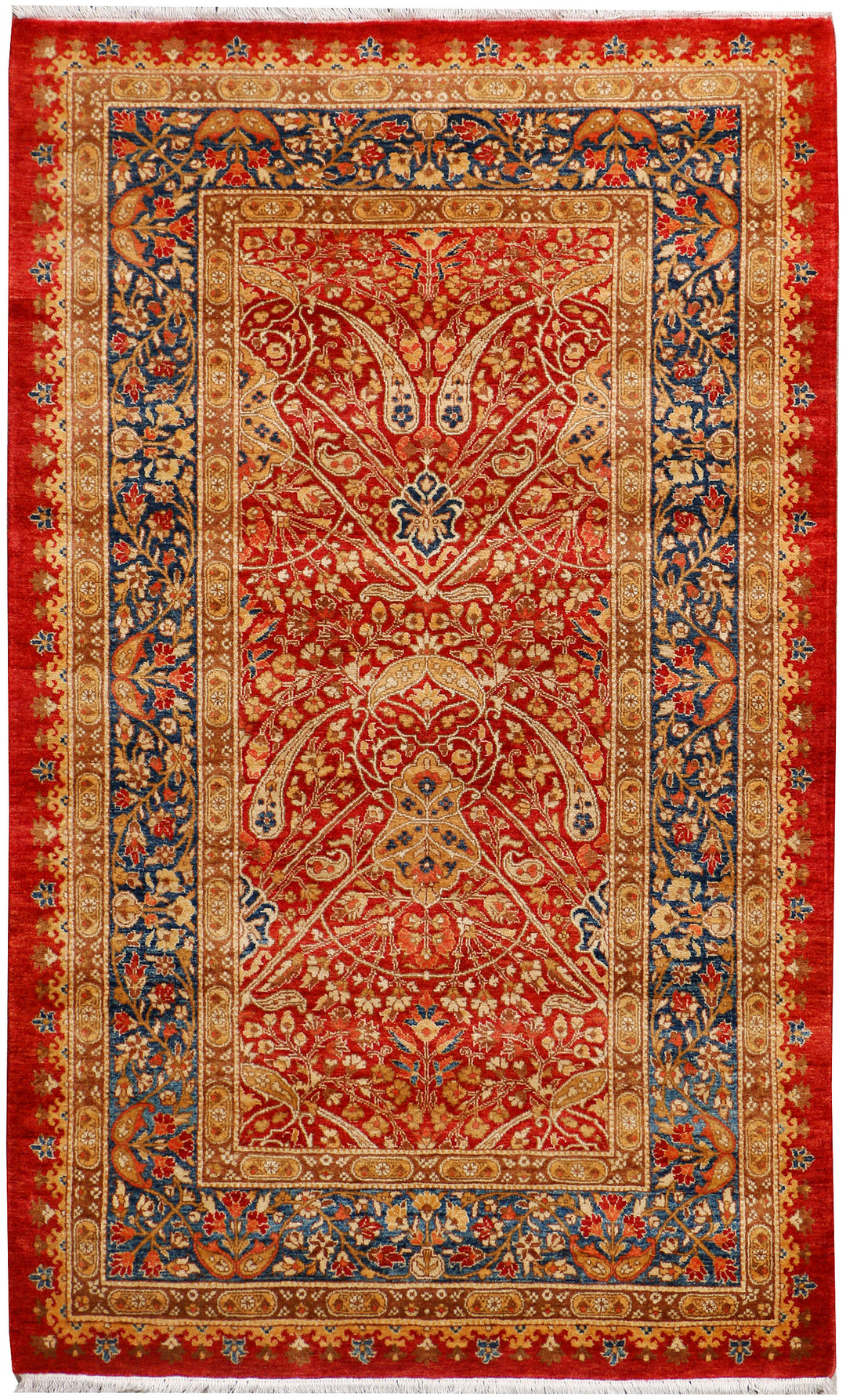 Red Sultanabad Rug 3'2" x 5'3" Hand-Knotted