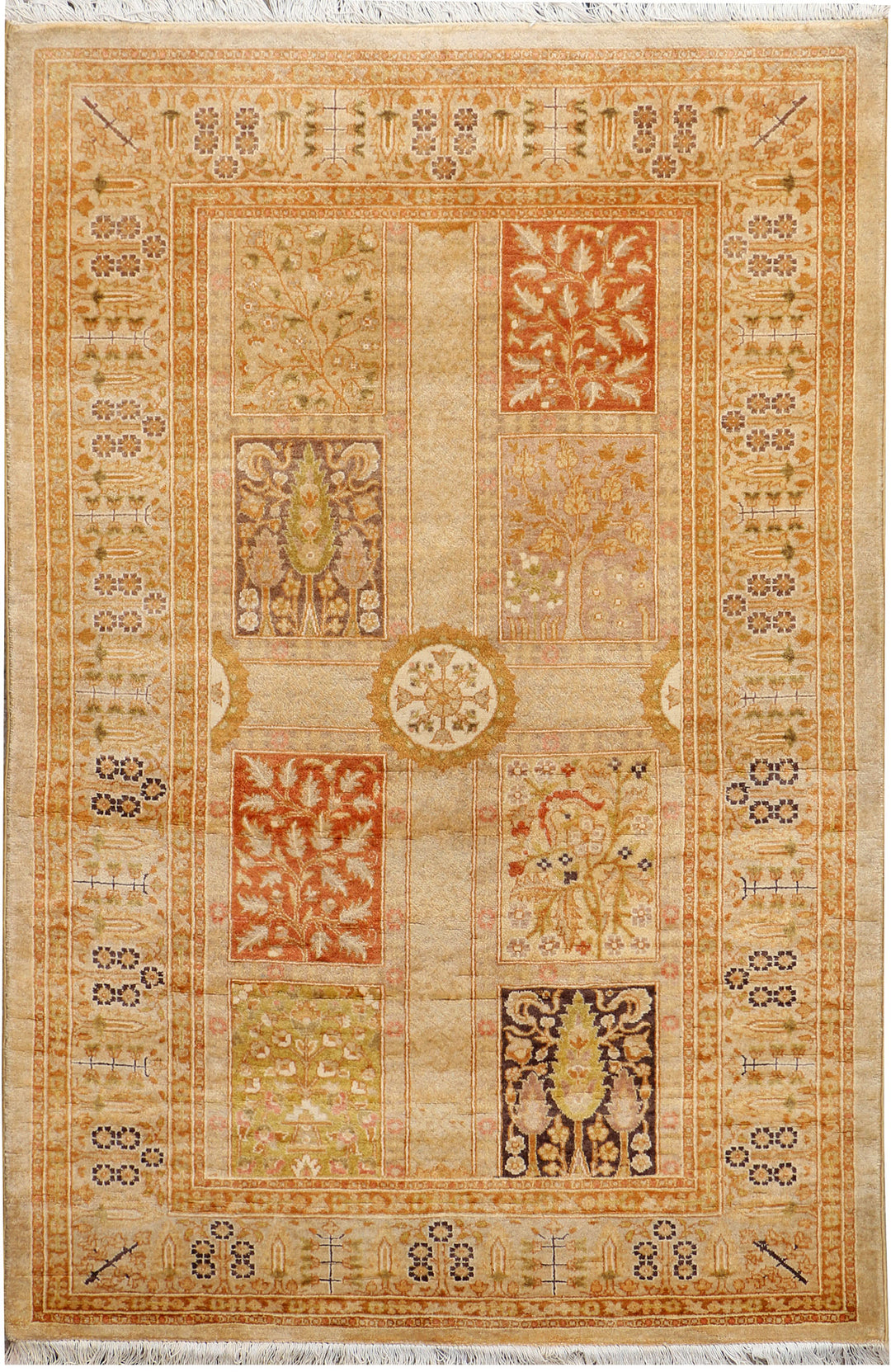 Pakistani Bakhtiar Rug 3'3" x 4'10" Hand-Knotted