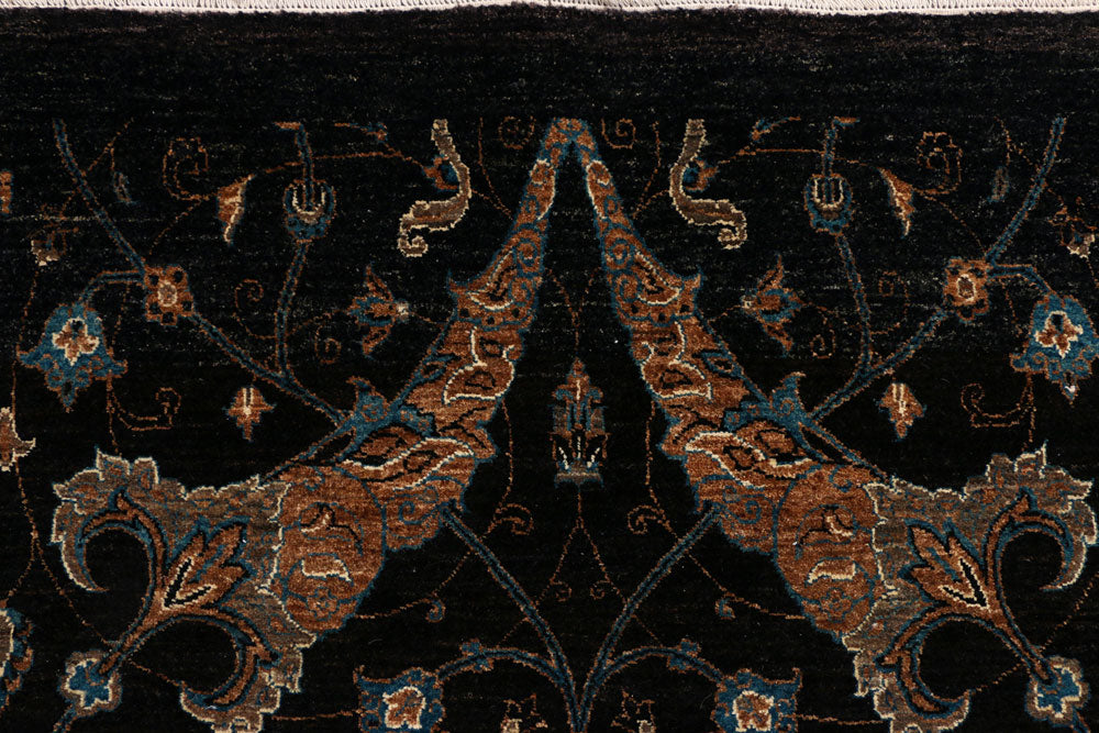 Black Ikat 9' 1 x 9' 3 - No. 37780 - ALRUG Rug Store
