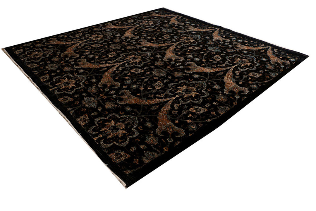 Black Ikat 9'  1" x 9'  3" - No. QA47872
