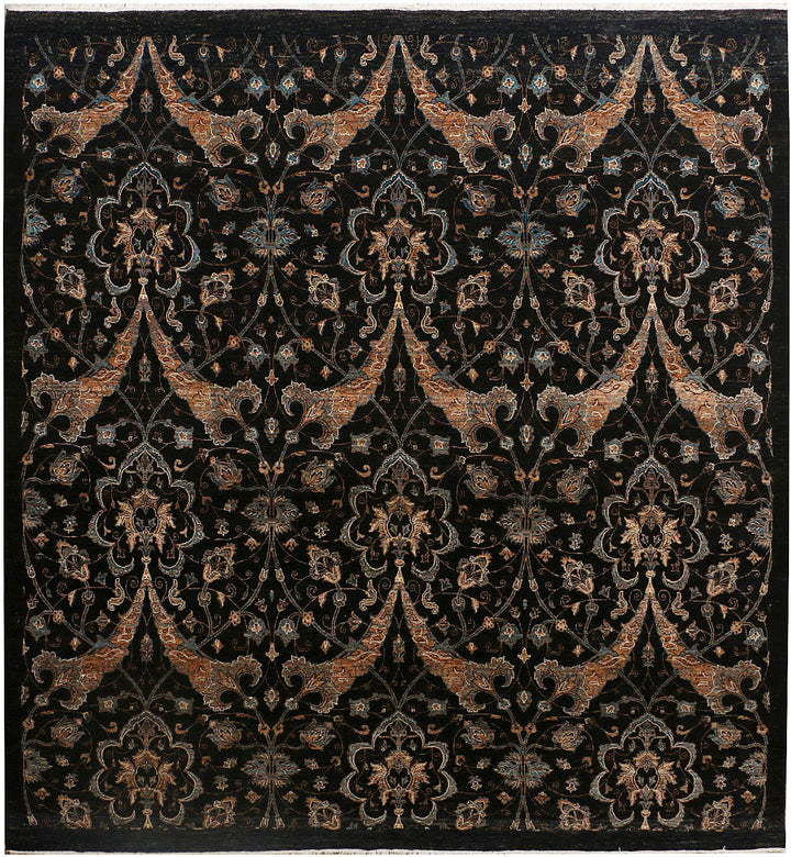 Black Ikat 9' 1 x 9' 3 - No. 37780 - ALRUG Rug Store