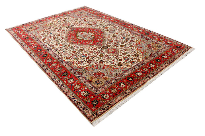 Blanched Almond Kirman 6' 9 x 9' 9 - No. 37825 - ALRUG Rug Store