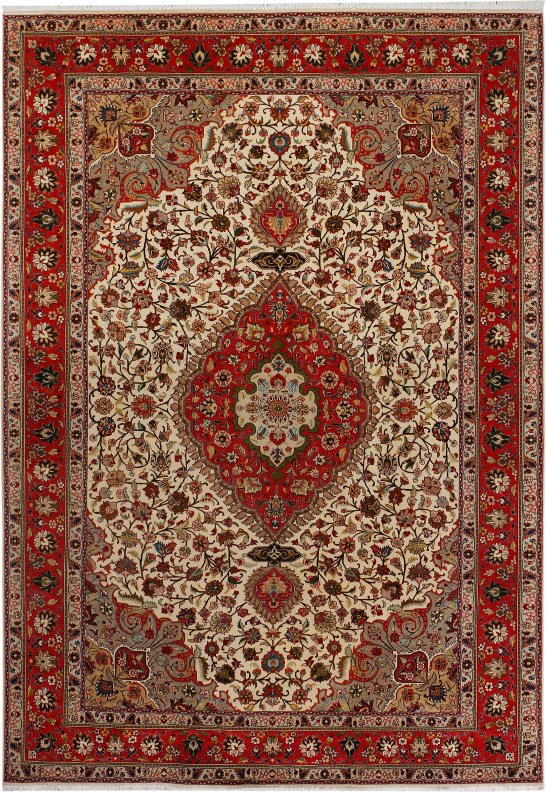 Blanched Almond Kirman 6' 9 x 9' 9 - No. 37825 - ALRUG Rug Store