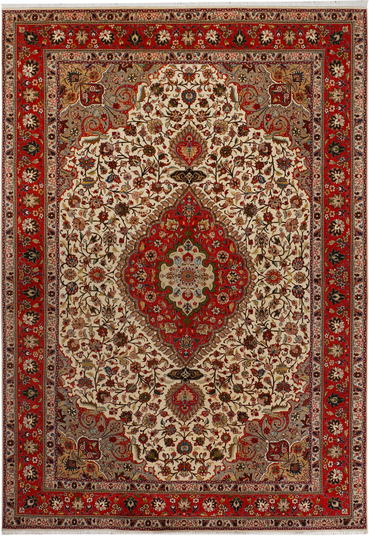 Blanched Almond Kirman 6' 9 x 9' 9 - No. 37825 - ALRUG Rug Store