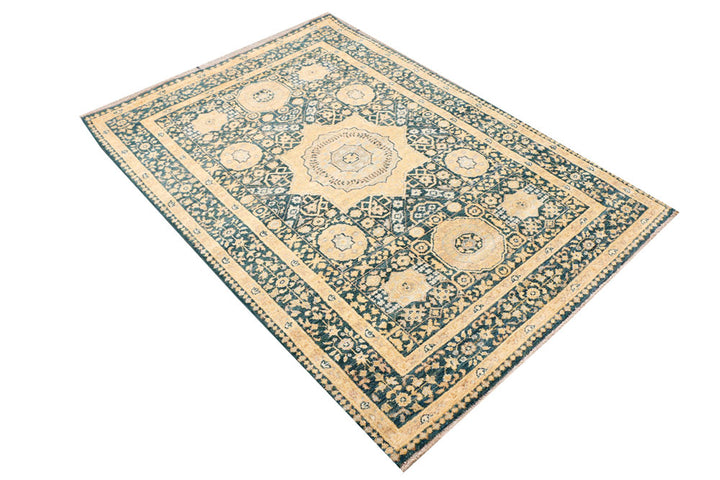 Cadet Blue Mamluk 4' 1 x 5' 11 - No. 37857 - ALRUG Rug Store