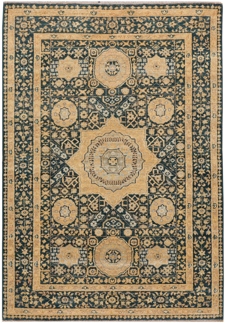 Cadet Blue Mamluk 4' 1 x 5' 11 - No. 37857 - ALRUG Rug Store