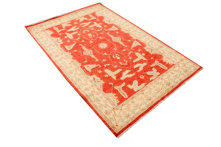 Red Oushak 4' x 6' 2 - No. 37859 - ALRUG Rug Store