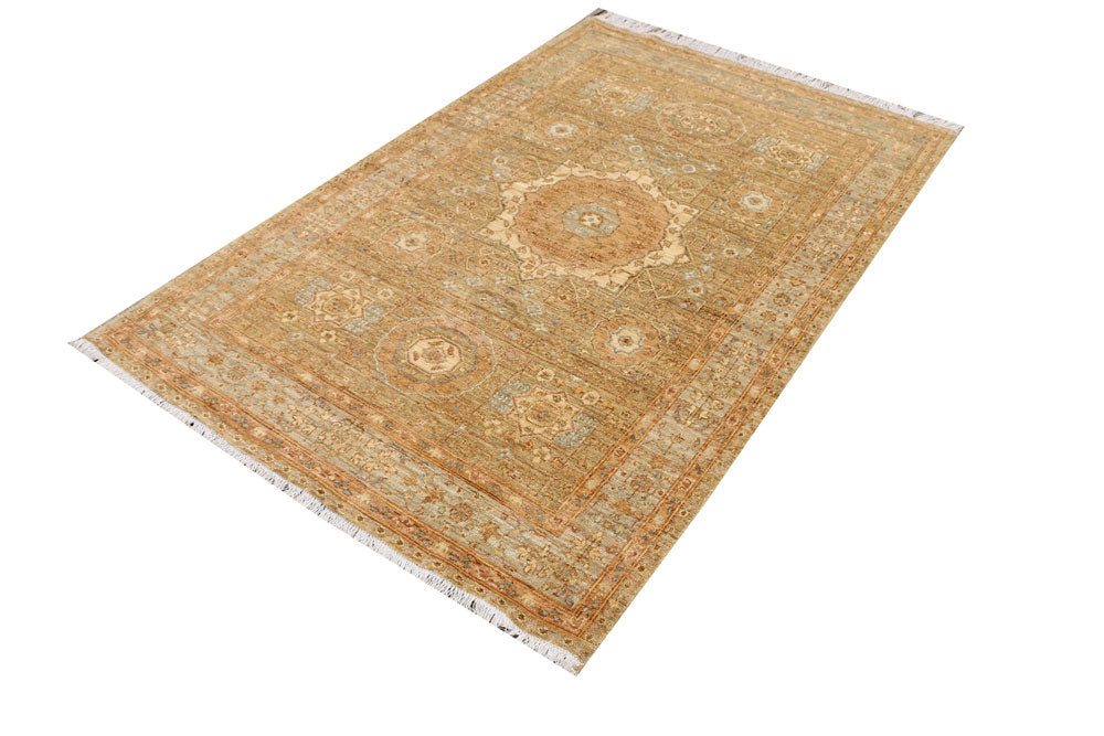 Dark Goldenrod Mamluk 4' 2 x 6' 4 - No. 37867 - ALRUG Rug Store