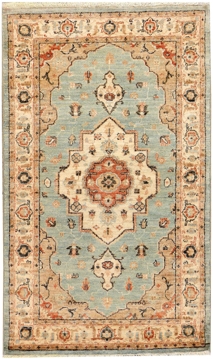 Cadet Blue Serapi 3' 1 x 5' 1 - No. 37888 - ALRUG Rug Store