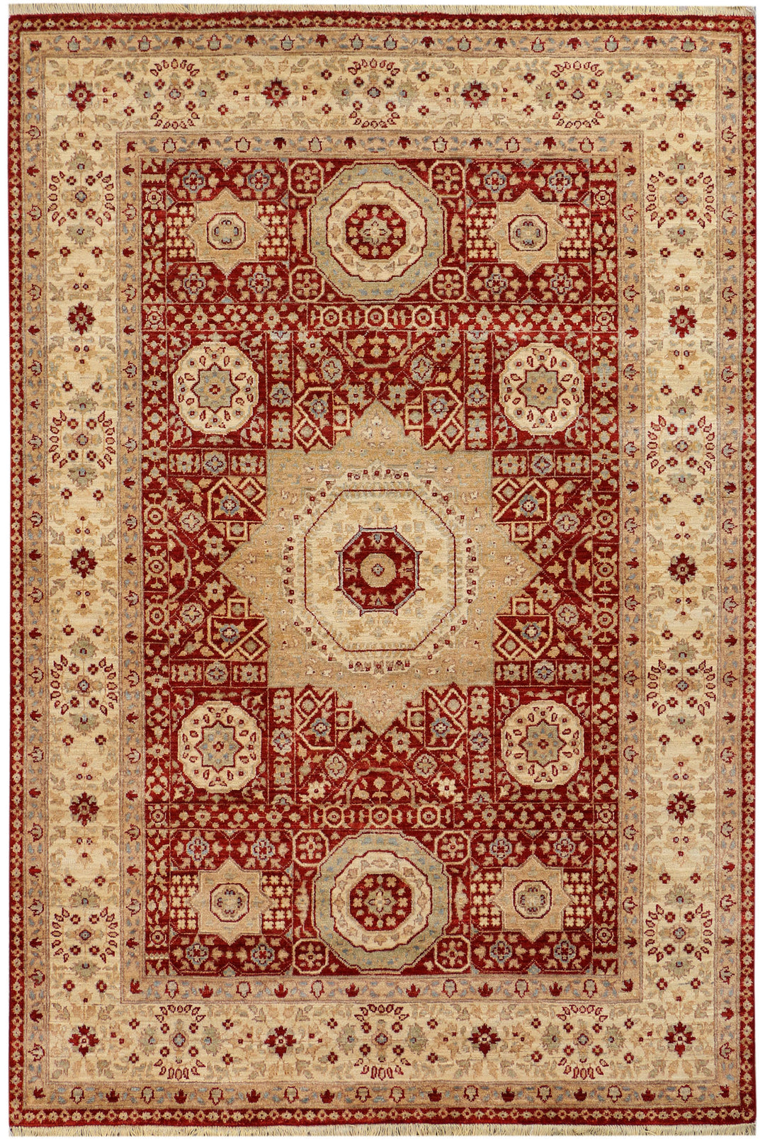 Maroon Mamluk 5' 3 x 7' 6 - No. 37908 - ALRUG Rug Store