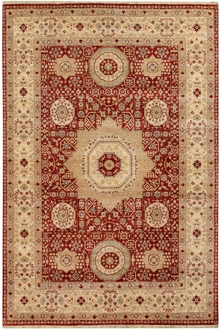 Maroon Mamluk 5' 3 x 7' 6 - No. 37908 - ALRUG Rug Store
