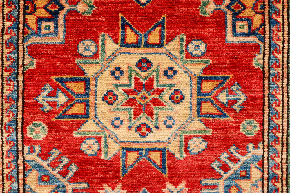 Red Kazak 2' 7 x 12' 10 - No. 37972 - ALRUG Rug Store
