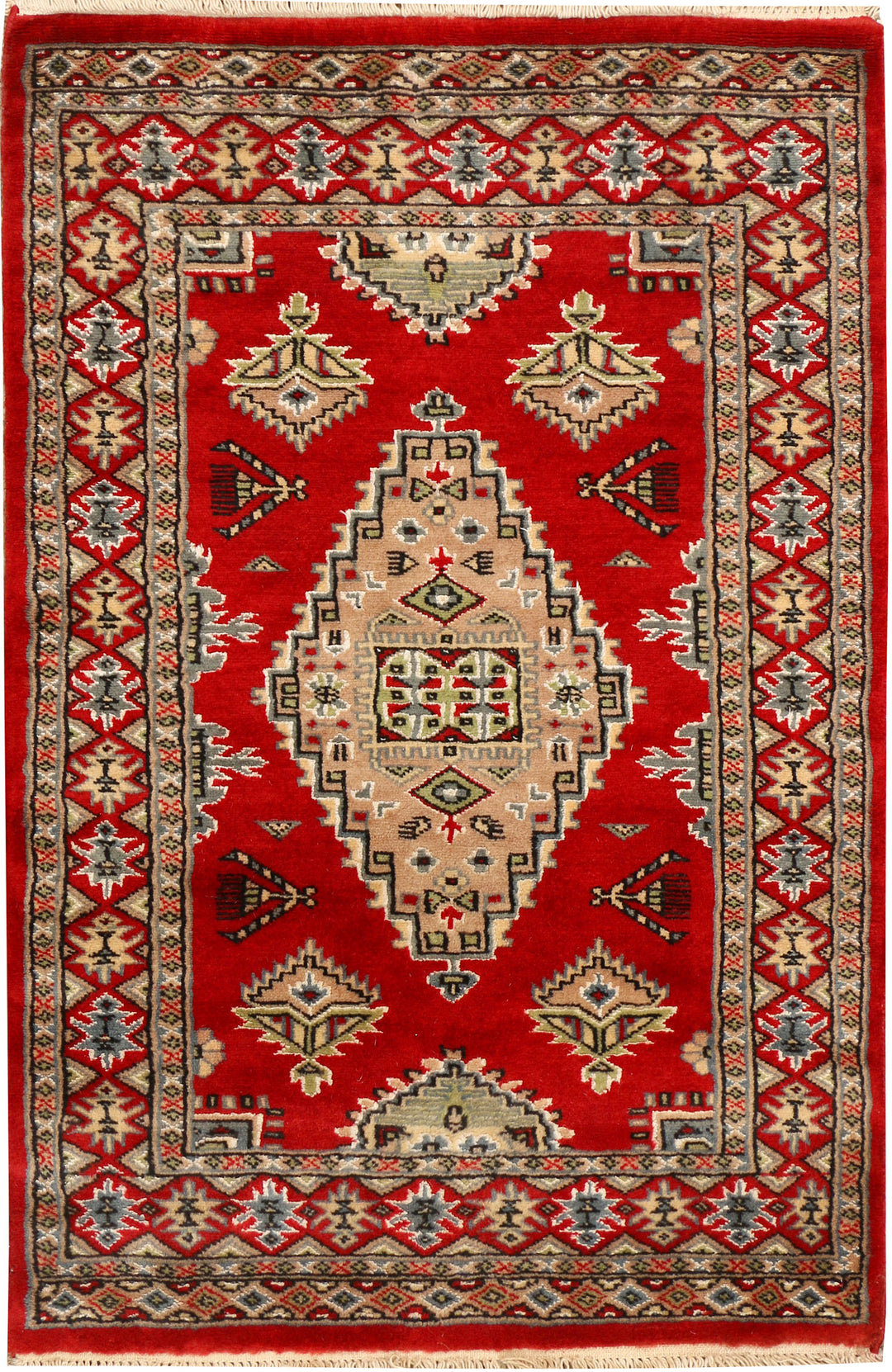 Firebrick Caucasian 2' 6 x 3' 9 - No. 38242 - ALRUG Rug Store