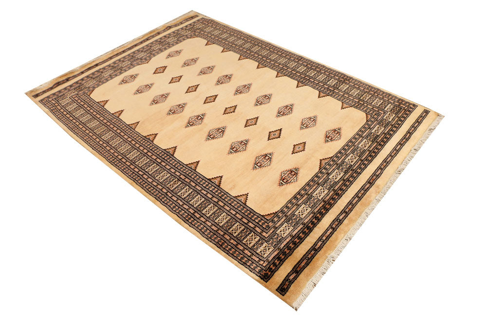 Navajo White Jaldar 4' 6 x 6' - No. 38481 - ALRUG Rug Store