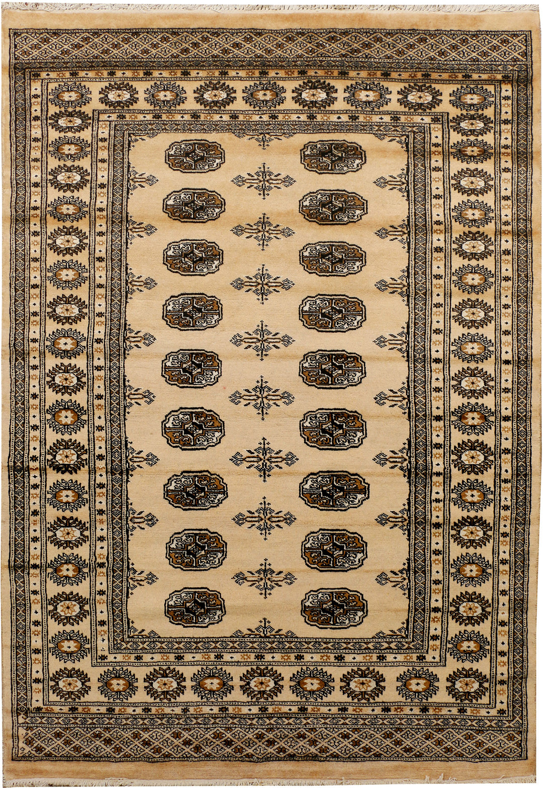 Navajo White Bokhara 4' 6 x 6' 5 - No. 38500 - ALRUG Rug Store