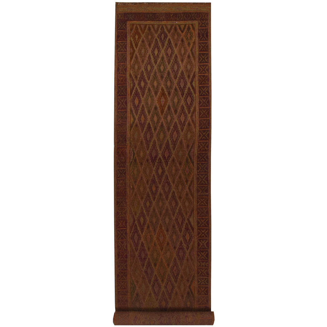 Afghan Mashwani Rug 2' 7" x 12' 6" Hand-Knotted