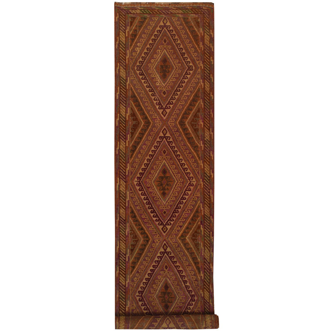 Afghan Mashwani Rug 2' 5" x 12' 3" Hand-Knotted