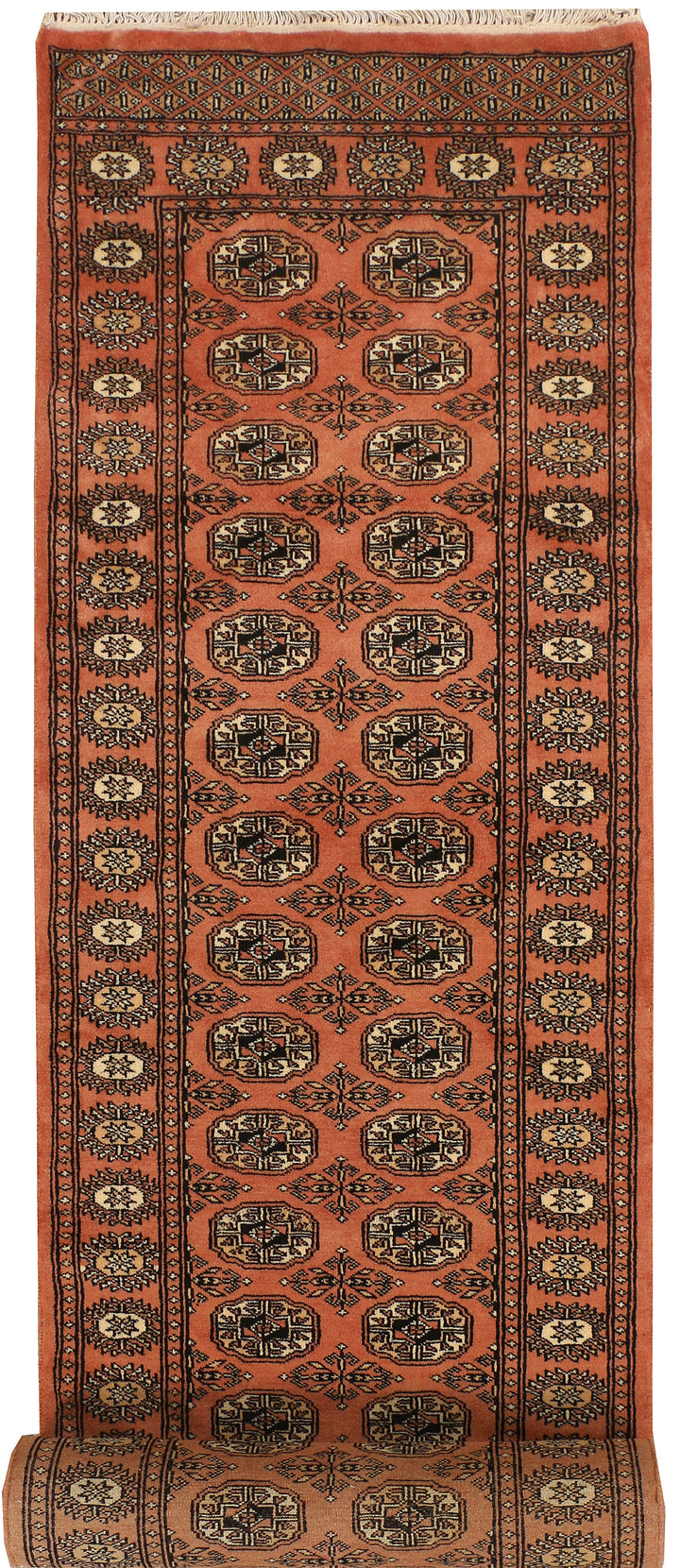 Dark Salmon Bokhara 2' 7 x 15' 3 - No. 38958 - ALRUG Rug Store