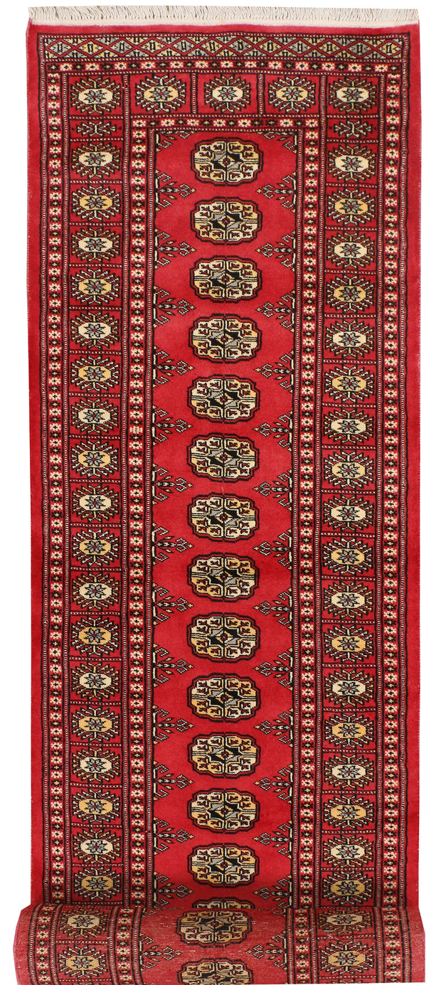 Crimson Bokhara 2' 6 x 13' 8 - No. 38962 - ALRUG Rug Store