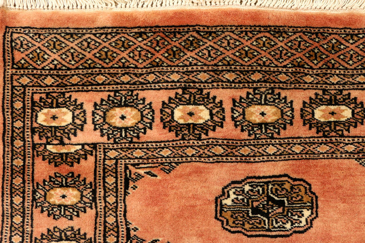 Dark Salmon Bokhara 2' 7 x 6' 11 - No. 39170 - ALRUG Rug Store