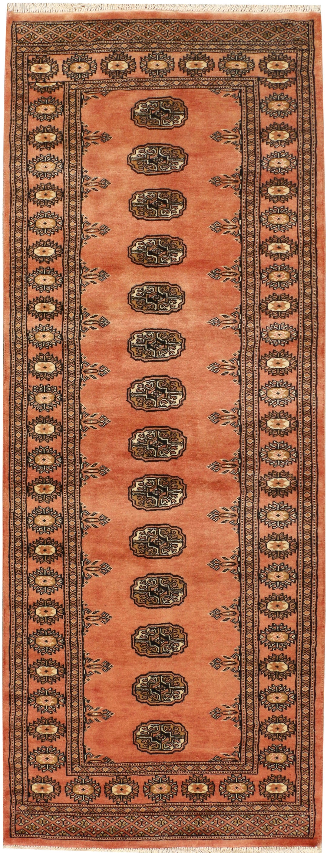 Dark Salmon Bokhara 2' 7 x 6' 11 - No. 39170 - ALRUG Rug Store