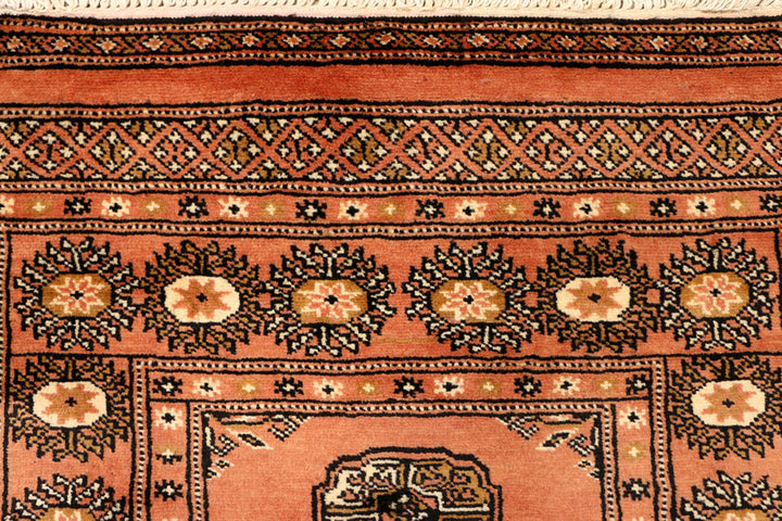 Dark Salmon Bokhara 2' 7 x 9' 5 - No. 39184 - ALRUG Rug Store